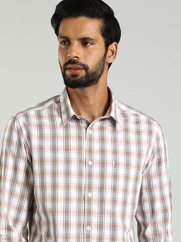 Indian Terrain Men's Regular Fit Full Sleeve Checkered Multicolor Shirt